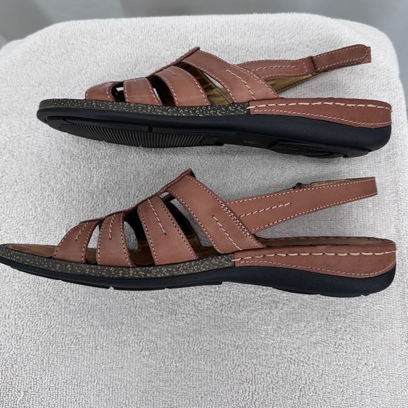 Studio Works Women's Patty Sandals 9.5 Antique Tan Hook & Loop Closure New - Picture 6 of 8